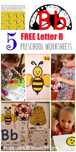 5 FREE Letter B Preschool Worksheets for an easy at home preschool curriculum