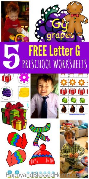 5 FREE Letter G Preschool Worksheets for an easy online preschool curriculum at home