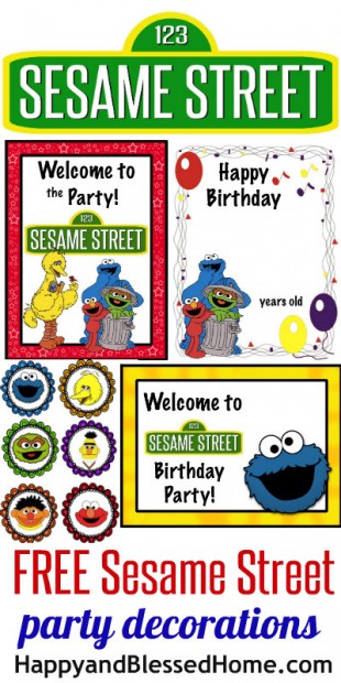 FREE Sesame Street Birthday Party Decorations