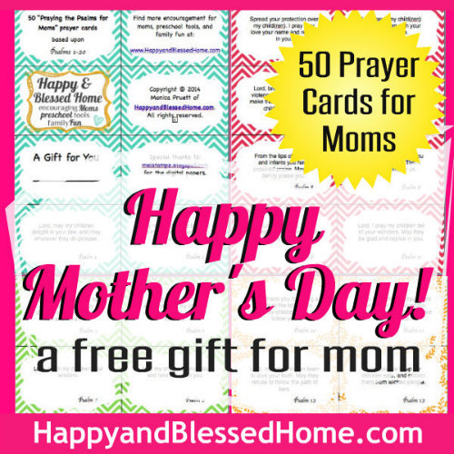 500 Square FREE Mothers Day Gift 50 Prayer Cards for Moms HappyandBlessedHome