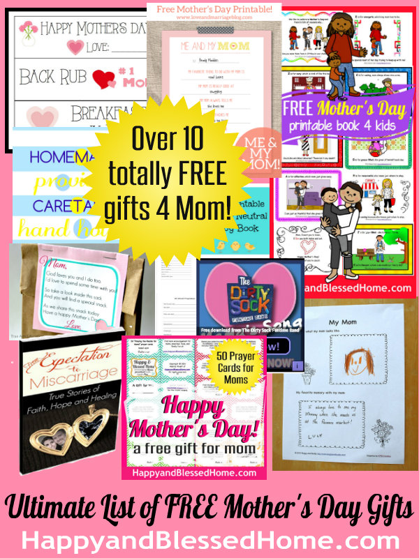 Ultimate List of FREE Mothers Day Gifts HappyandBlessedHome.com