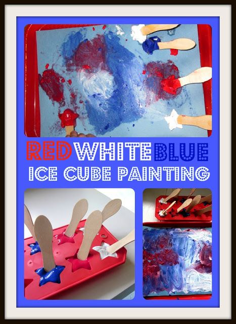 patriotic ice cube painting