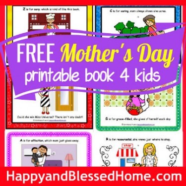 403 FB FREE Mothers Day Book for Kids HappyandBlessedHome