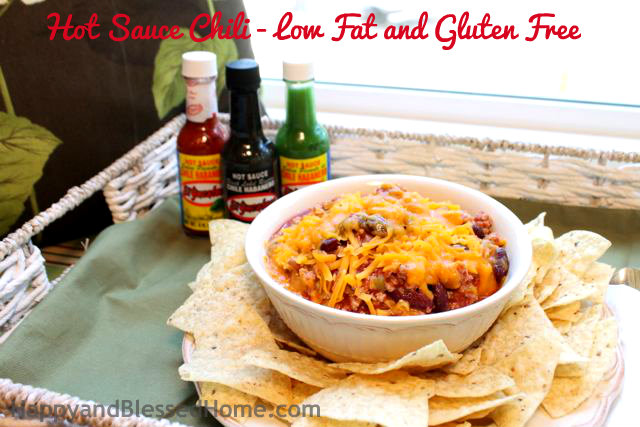 Hot Sauce Chili - Low Fat and Gluten Free on Tray HappyandBlessedHome.com