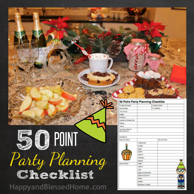 50 Point Party Planning Checklist and Choclate Cream Cheese Loaf Recipe from HappyandBlessedHome.com