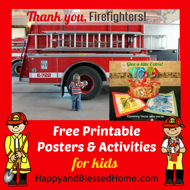 FREE Printable Posters and Activities for Kids to thank the men and women who serve in our communities from HappyandBlessedHome.com