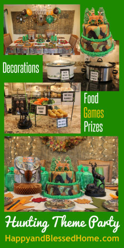 Hunting Theme Parties with Camouflage and Duck Dynasty with Decorating and Party Ideas from HappyandBlessedHome.com