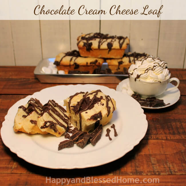 Square Chocolate Cream Cheese Loaves and Hot Cocoa HappyandBlessedHome