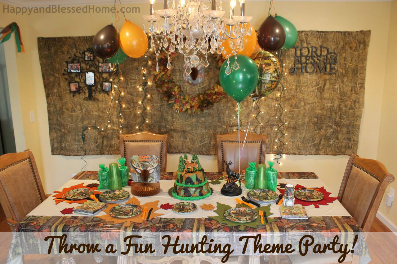 Camouflage Hunting Theme Party Fun Happy and Blessed Home 