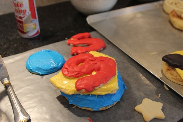 Create your own Superhero Breakfast with Pepperidge Farm Sweet Rolls Decorate Superman from HappyandBlessedHome.com