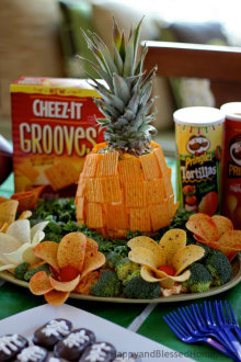 Creating the Perfect Pineapple Centerpiece for your Football Party from HappyandBlessedHome.com