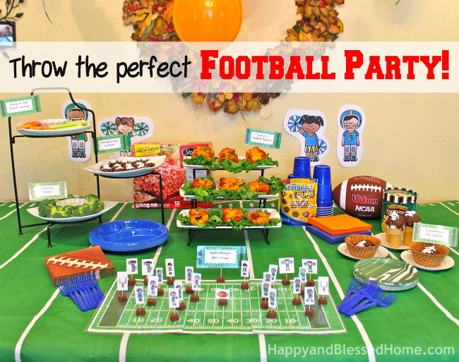 DIY Football Stadium with New ButterFinger® Peanut Butter Cups Minis and FREE Printables from HappyandBlessedHome.com