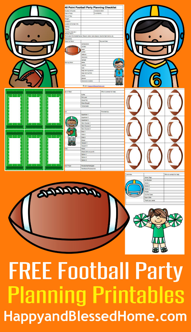 FREE Football Party Planning Printables from HappyandBlessedHome.com
