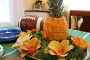 Football Party Tips, decorations, and Pineapple Centerpiece Recipe