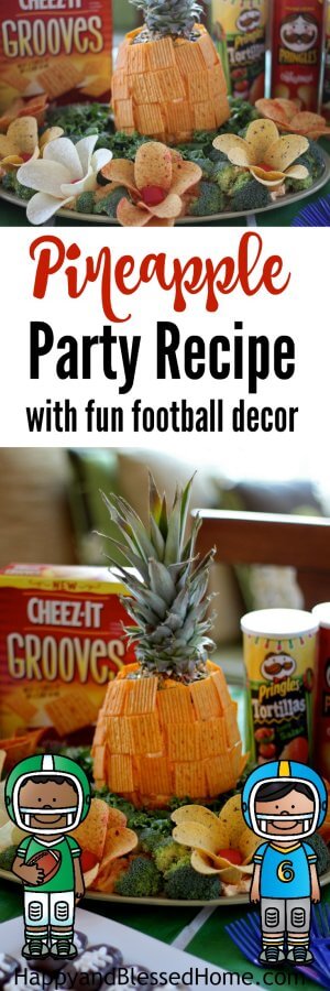 Pineapple Party Recipe with fun football decor