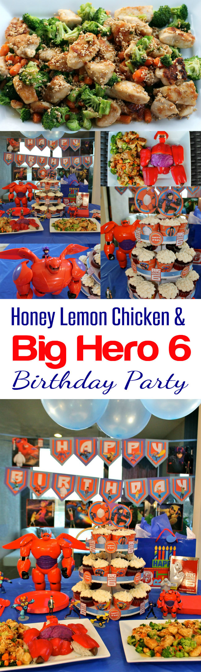 Delicious and Easy Recipe! Honey Lemon Chicken recipe and a Big Hero 6 Birthday Party from HappyandBlessedHome