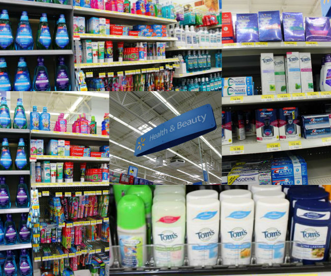 Tom's of Maine is located in the Health and Beauty Department at Walmart