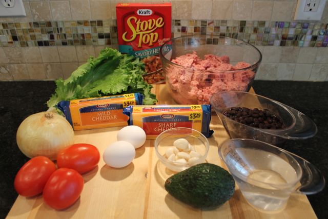 ingredients for Black Bean Salsa Sliders