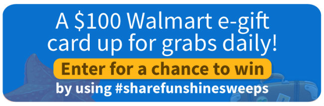 100 Dollar Walmart Gift Card Giveaway every day of Summer