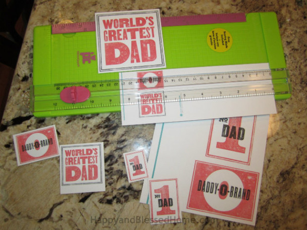 Cut the retro labels to create your own Wood Photo Box Father's Day Gift from HappyandBlessedHome.com