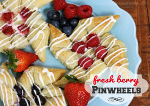 Fresh berry pinwheels made with cream cheese and puff pastry recipe by HappyandBlessedHome.com