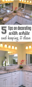5 Tips on Decorating with white and keeping it clean - from HappyandBlessedHome.com