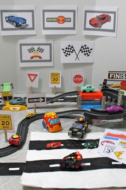 Padded Race Track Checkered Flag Play Mat DIY Tutorial for Race Car Fun ...