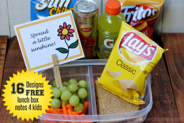 Spread a Little Sunshine with FREE Lunch Box Notes from HappyandBlessedHome