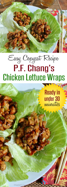 Easy Copycat Recipe for PF Chang's Chicken Lettuce Wraps Ready in under 30 Minutes by HappyandBlessedHome.com