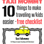 Easy free checklist to help moms stay organized with kids in the car!