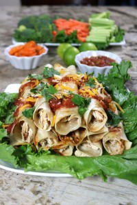 Homemade Tequila Lime Chicken Taquitos - perfect party appetizer or football party food!