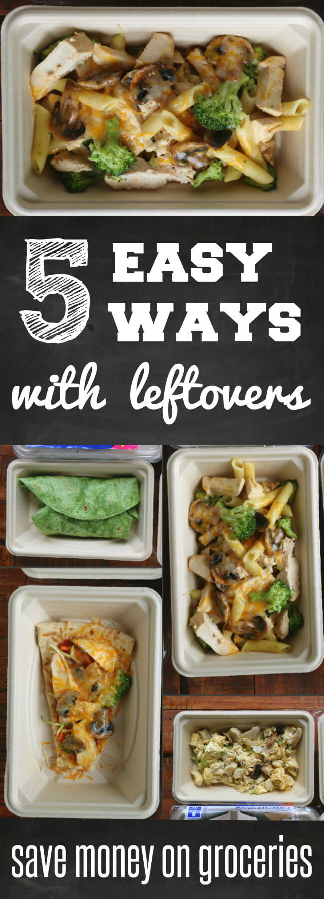 Save money on groveries with these tips for 5 Easy Ways with Leftovers