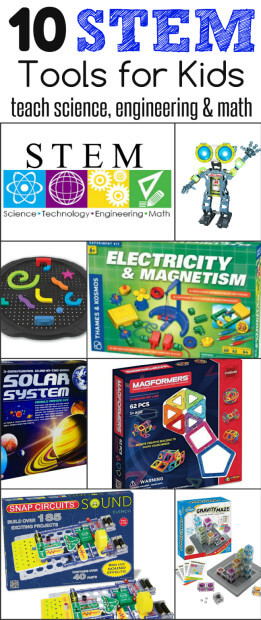 Awesome list - Want to teach kids about science, technology, engineering and math - You'll love this list of 10 STEM Tools for kids