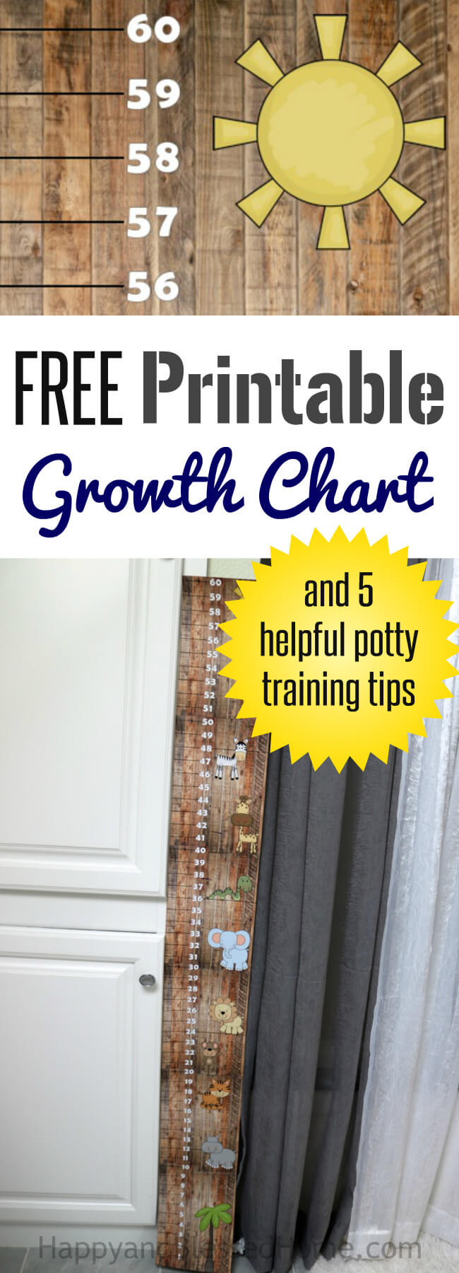 FREE Printable Growth Chart and 5 Helpful Potty Training Tips for moms