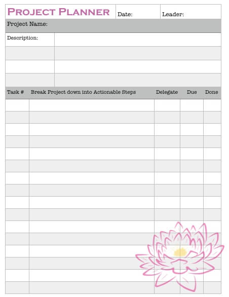 Page 10 Project Planner