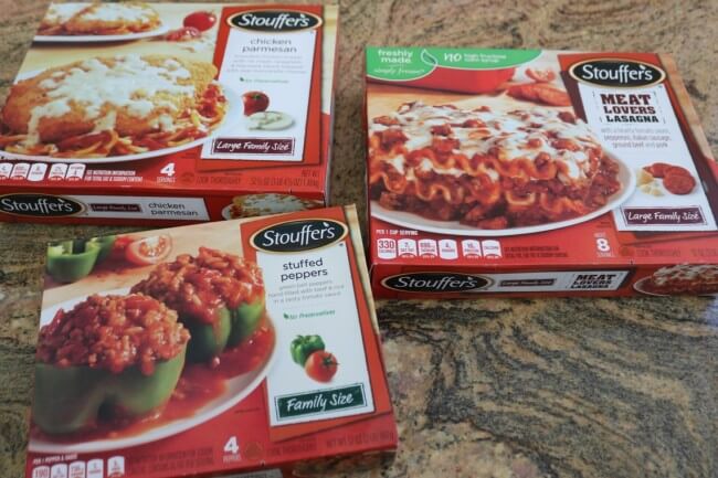 Stouffer’s Lasagna with Meat Sauce, Chicken Parmesan, and Bell Peppers Entrées