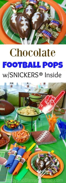 An easy recipe for Chocolate Football Pops with SNICKERS Inside