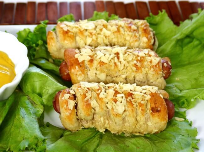 Add crunch and flavor with Sour Cream and Onion Chips for this easy recipe: Spiral Pretzel Hot Dogs Recipe