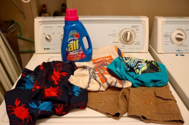 Use all laundry detergent to get beach wear all clean