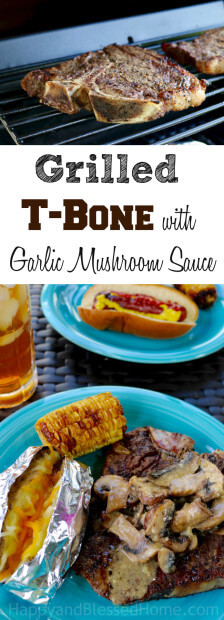 Juicy and Tender - Grilled T-Bone with Garlic Mushroom Sauce