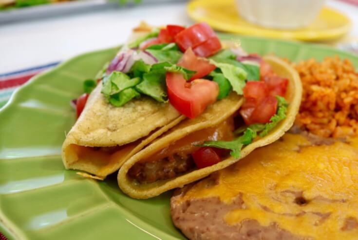 A satisfying Mexican dish for a family dinner! Chorizo Refried Bean Tacos