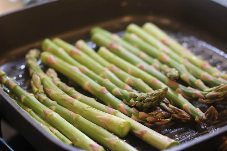 Pan grilled Asparagus is crunchy and perfectly cooked