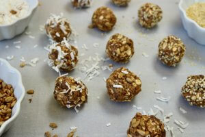 Chocolate Chip Peanut Butter Honey and Oat Energy Balls