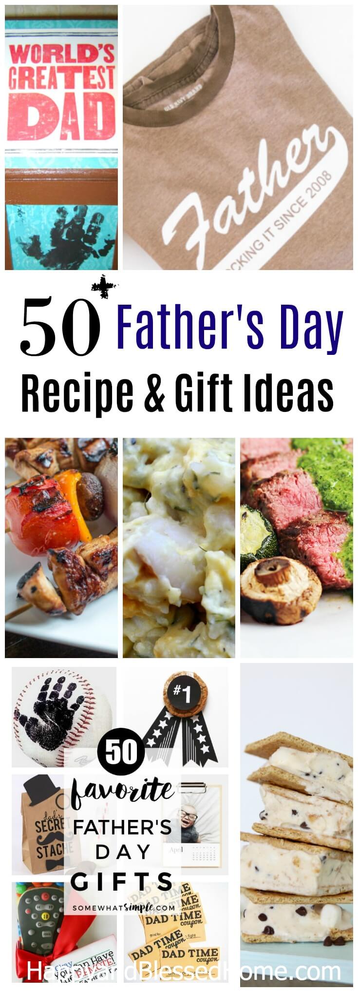 Over 50 Fathers Day Recipe and Gift Ideas from HappyandBlessedHome.com