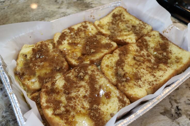 Bake for 40 minutes - The Make-Ahead Easy Recipe for French Toast Bake.