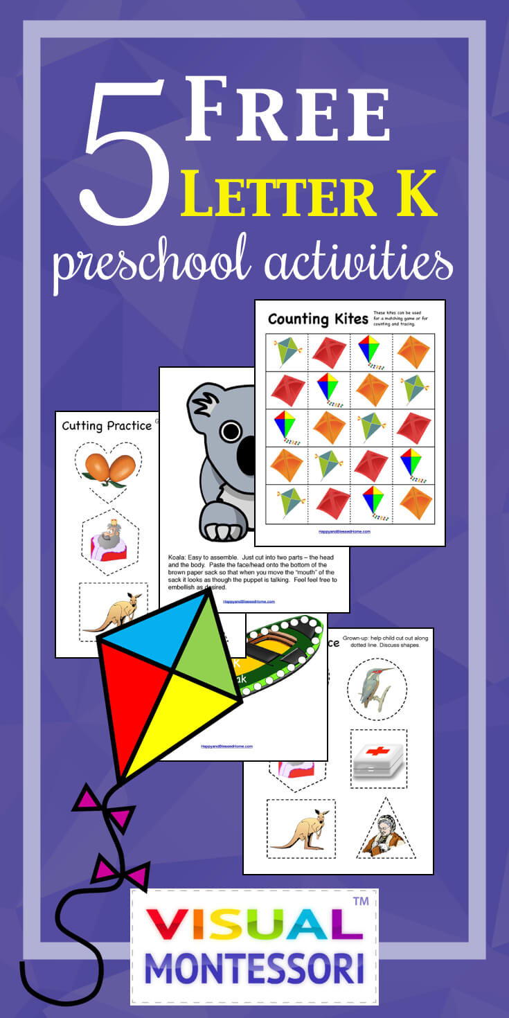 5 FREE Letter K Preschool Worksheets from HappyandBlessedHome.com
