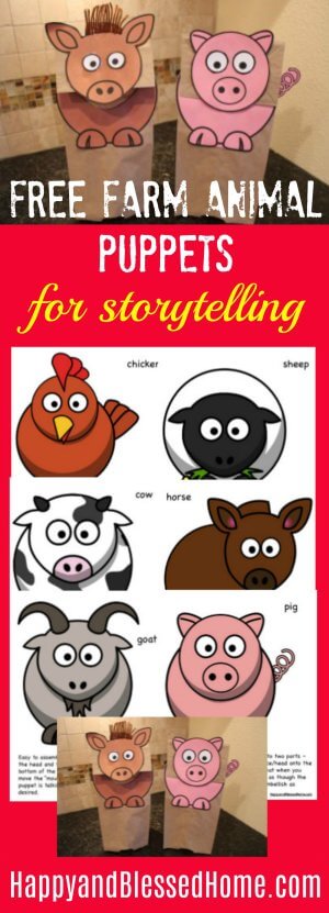 Adorable FREE Farm Animal Puppets for Storytelling with Toddlers or Preschool Aged Children