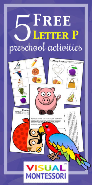 Preschool Alphabet Letter P 5 Page Free Printable Pack
