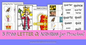 5 FREE LETTER Activities for Preschool Alphabet Letter Q