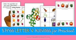 5 FREE LETTER Activities for Preschool Alphabet Letter V